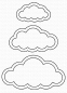 Cute Cloud Outlines - Niedliche Wolkenumrisse 2 1/8” x 1 1/8”, 1 5/8” x 7/8”, 1 1/8” x 5/8”