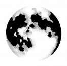 Moon - Mond - Dies ist eine sehr effektive Art, einen Mond zu erschaffen. Stempeln Sie einfach mit dem Mondstempel über Ihren maskierten Kreis 5,5cm