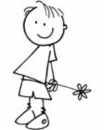 Stempel Junge mit Blume Grösse ca. 5.2x2.5cm