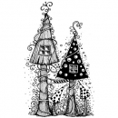 Fairy House - Feenhaus ein magisches Pilzhaus, das mit Glimmerpulvern fantastisch aussieht. Stempelgröße (ca.) 9 x 5 cm